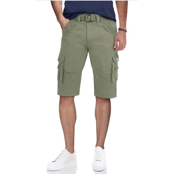 x ray Other - X RAY Mens Belted Twill Tape Knee Length Cargo Shorts Green Size 40 NEW